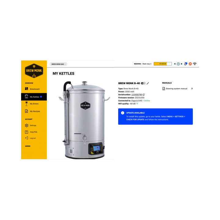 Brew Monk B40 WiFi 40L - Panela Automática de Cerveja Artesanal