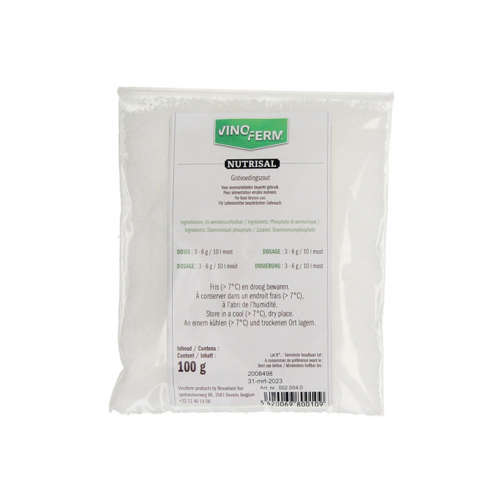 Nutrisal – Nutriente Ativador de Fermentação para Leveduras - 100gr