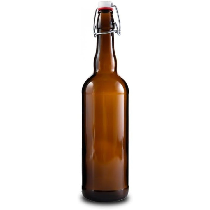 Garrafa Vidro 75cl Castanha com Tampa Flip-Top Mecanica