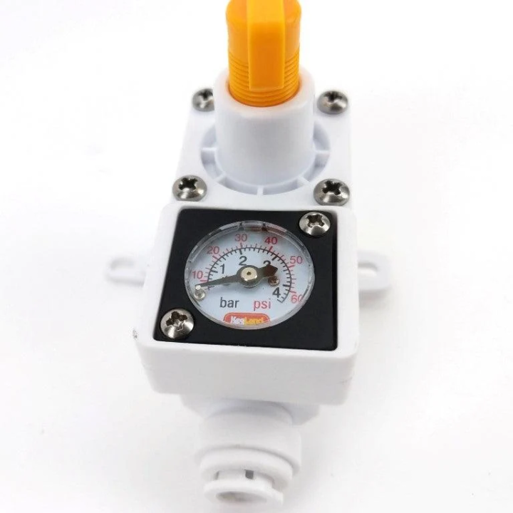 Regulador de Pressão em Linha Duotight KegLand 8mm com Manómetro 0-60 PSI