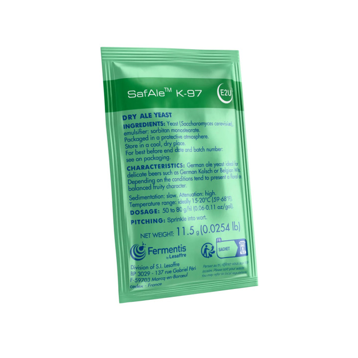 SafAle K-97 Fermentis 11.5g - Levedura Alemã Kölsch e Altbier