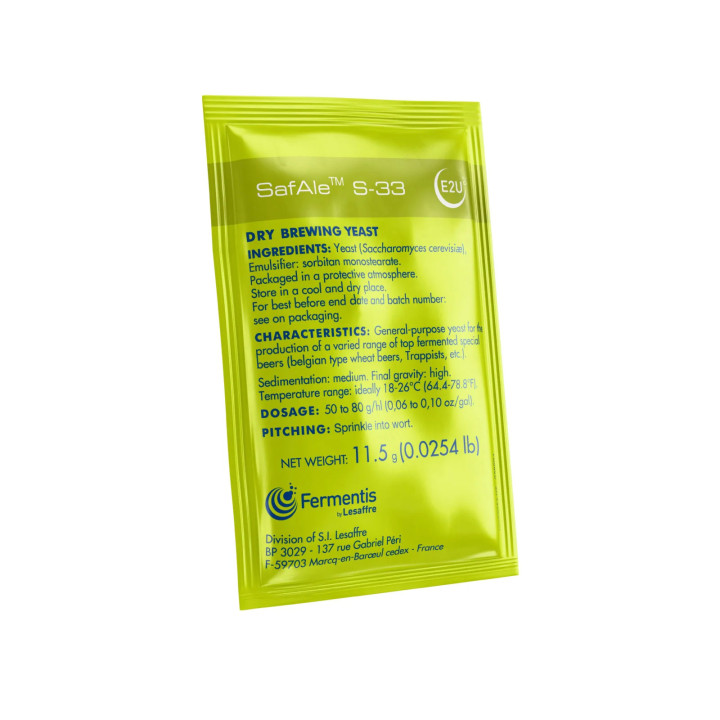 SafAle S-33 Fermentis 11.5g - Levedura Belga e Refermentação