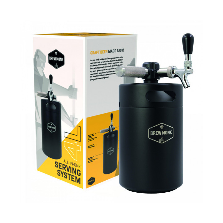 Mini Barril 4L Brew Monk Sistema Tiragem CO2