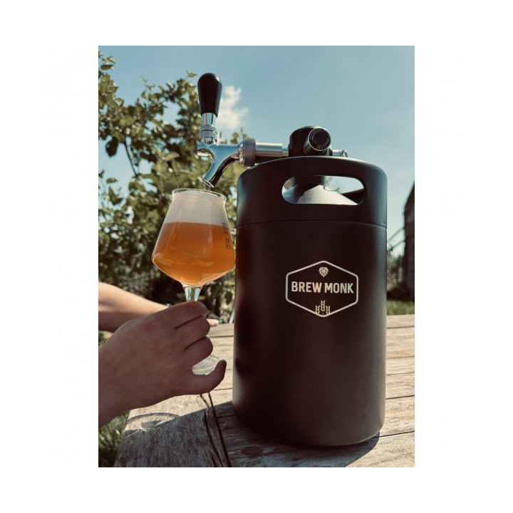 Mini Barril 4L Brew Monk® - Sistema de Tiragem Completo com Regulador e Torneira