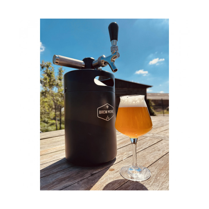 Mini Barril 4L Brew Monk® - Sistema de Tiragem Completo com Regulador e Torneira